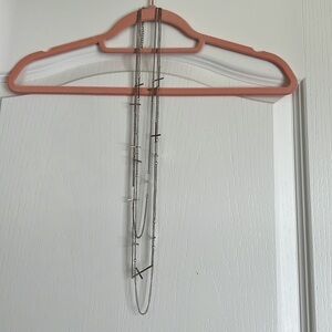 Silver Cross Multi Necklace